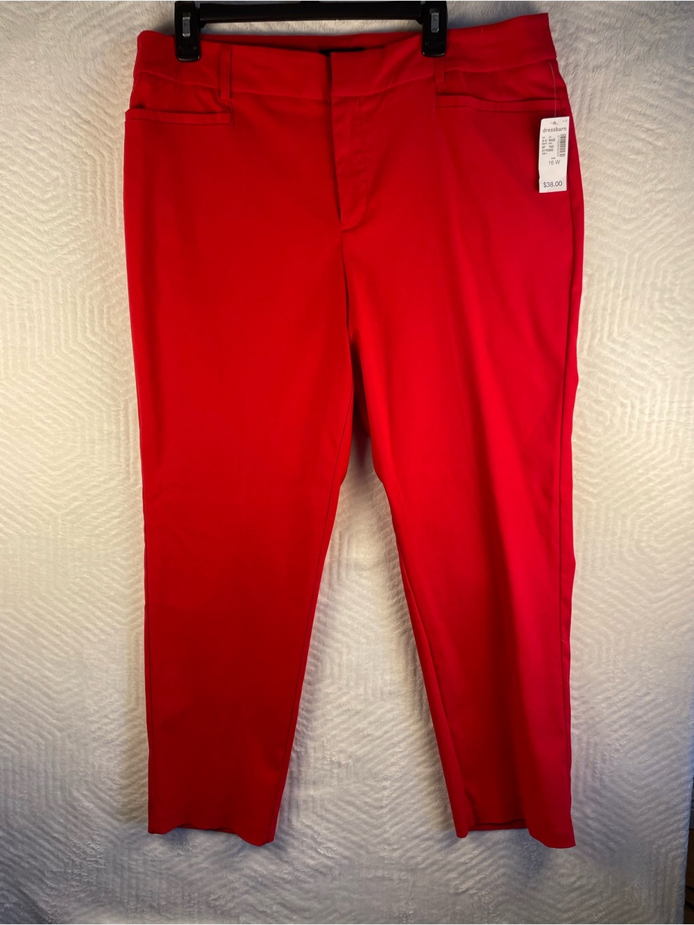 dressbarn Men's Bright Red Stretch Chinos